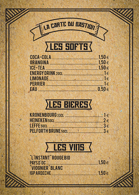 Carte boisson